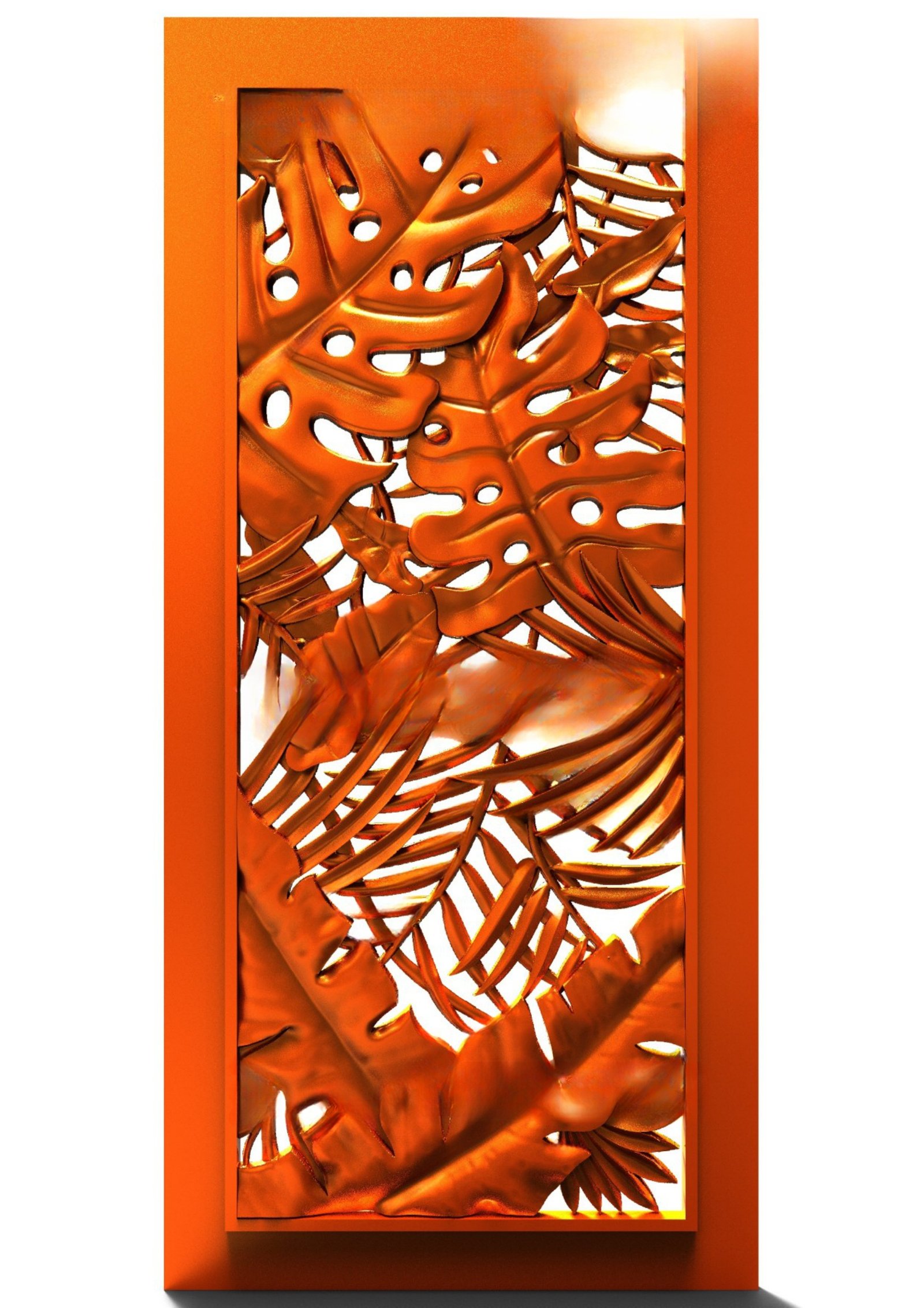 GSK NEW YEAR DOORS - PAGE-13 Tropical Monstera Leaf Decorative Panel 3D Relief Model